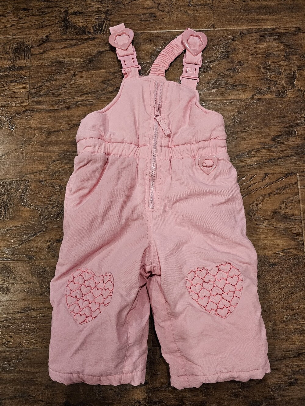 Wonderkids Pink Heart-Accent Snow Overalls